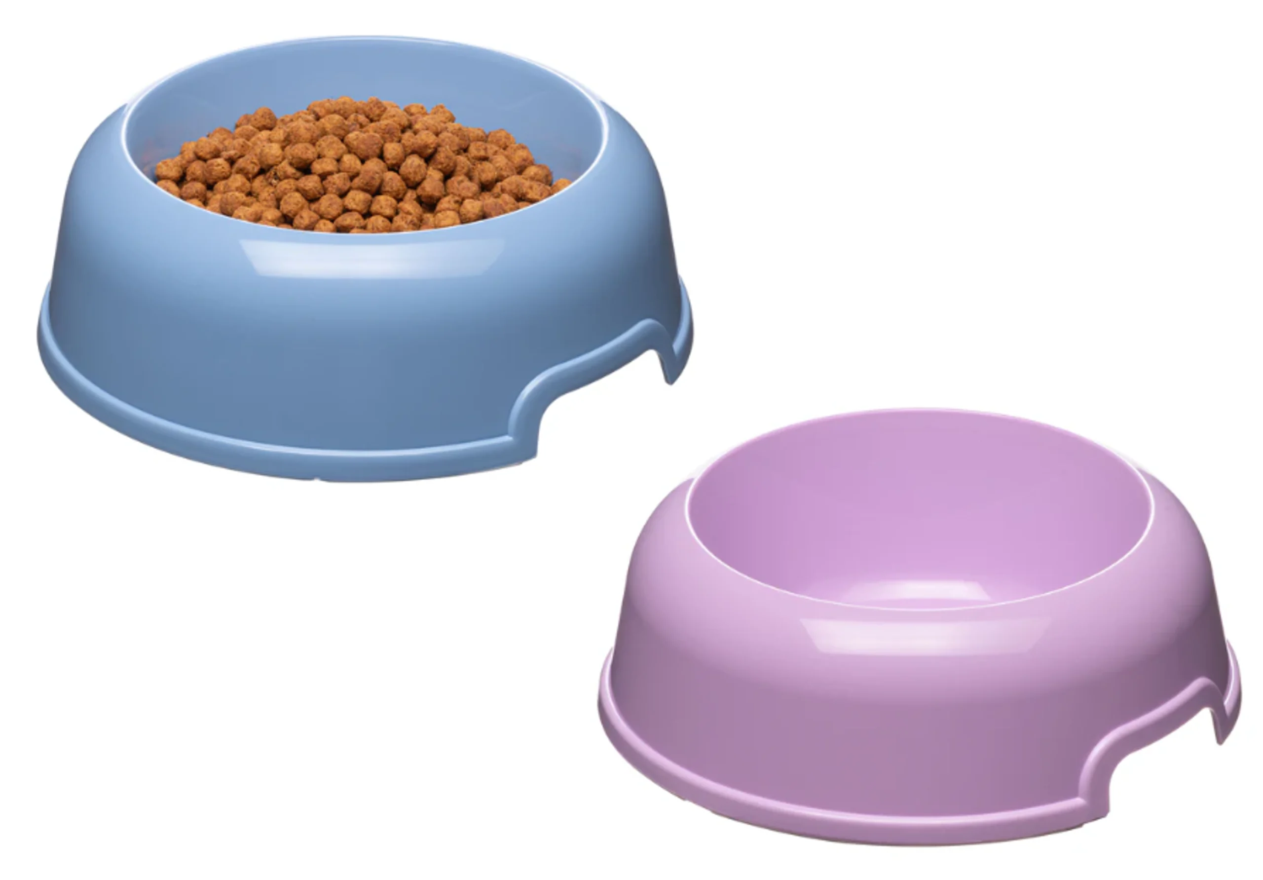 קערות פלסטיק Ferplast Party בצבעים שונים, עם ידית צד ובסיס גומי למניעת החלקה.