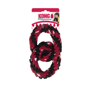 חבל משחק KONG Signature Double Ring Tug – חבל קשיח ומתוח עם שתי טבעות לשני שחקנים