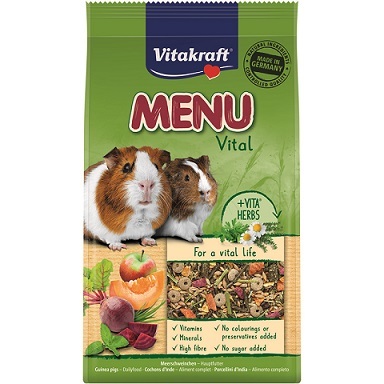 שק 3 ק"ג של Vitakraft Premium Menu – מזון פרימיום לפשפש, כופתיות מזינות לסיבים, זרעים ופרוביוטיקה.