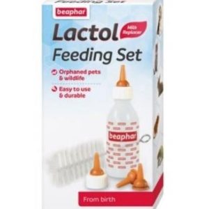 סט הנקה לגורי חתול/מכרסמים – בקבוק רך עם 6 פטמות ומברשת לניקוי, מבית Beaphar.