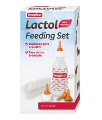 סט הנקה לגורי חתול/מכרסמים – בקבוק רך עם 6 פטמות ומברשת לניקוי, מבית Beaphar.