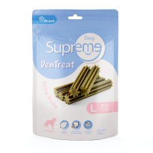 שפר את בריאות הפה של הכלב הגדול עם חטיף דנטלי Supreme – מרקם ייחודי, פורמולה רפואית ותוספים מזינים, באריזה של 600 גרם.