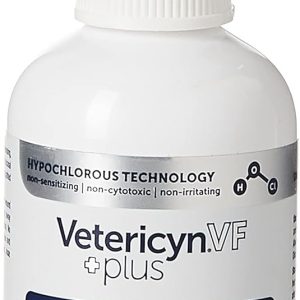 בקבוק ספריי Vetericyn VF Plus לניקוי וטיפול בפצעים בעור – 60–118 מ"ל, בטוח לבעלי חיים.