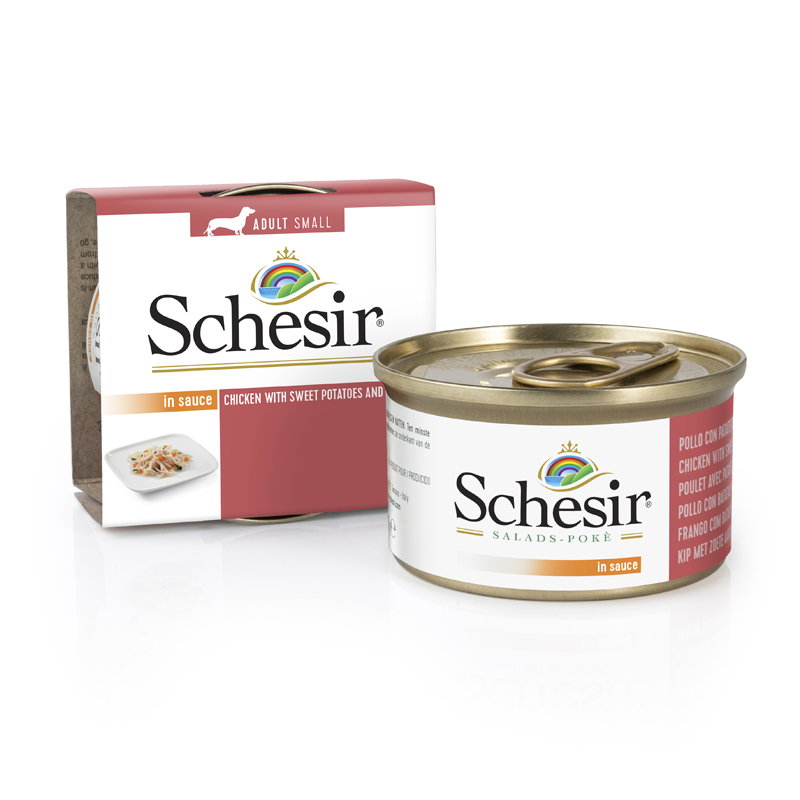 שזיר פאוץ עוף בטטה וגזר לכלב 85 ג Schesir