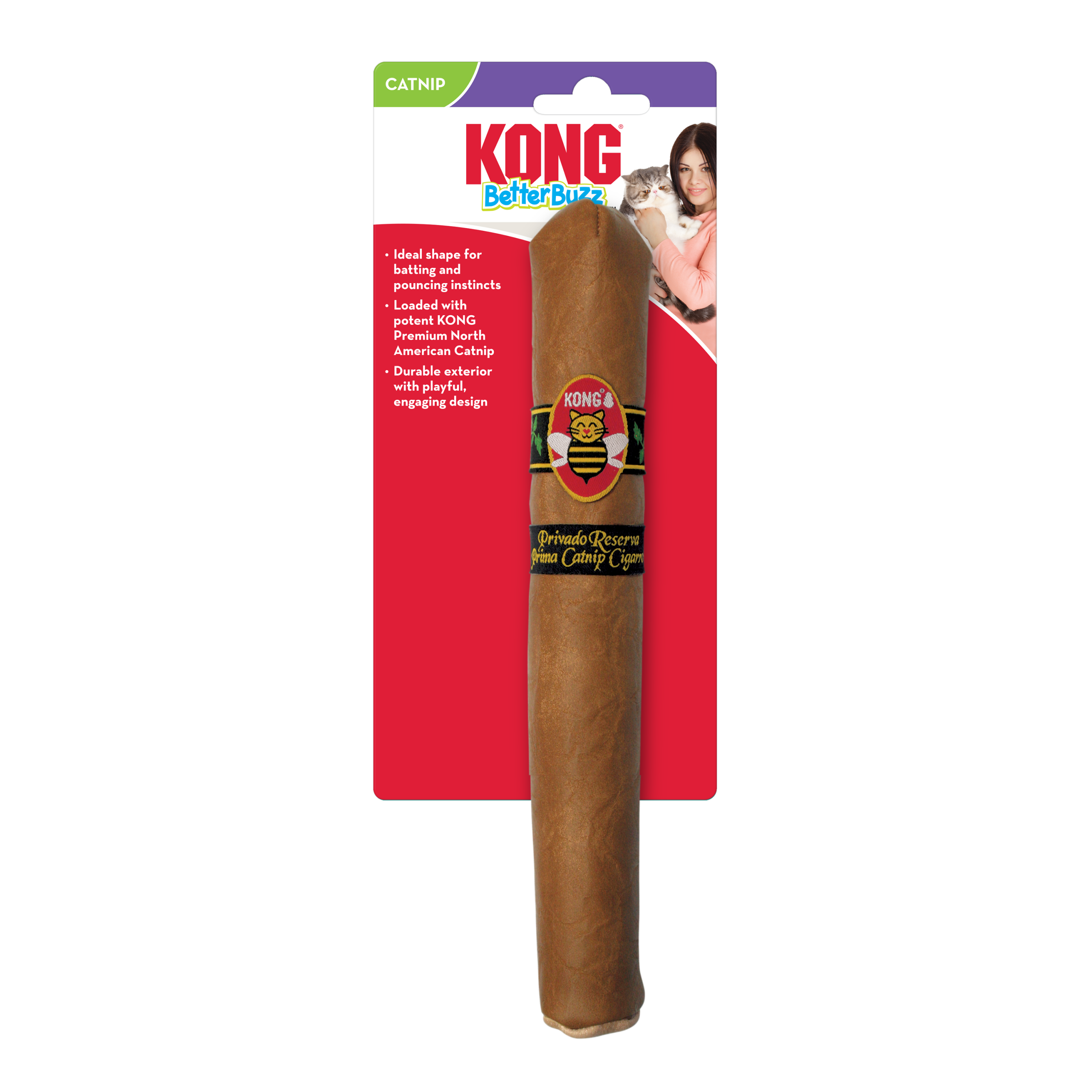 חתול משחק עם צעצוע סיגר קטיפה עם רעש פנימי מבית קונג