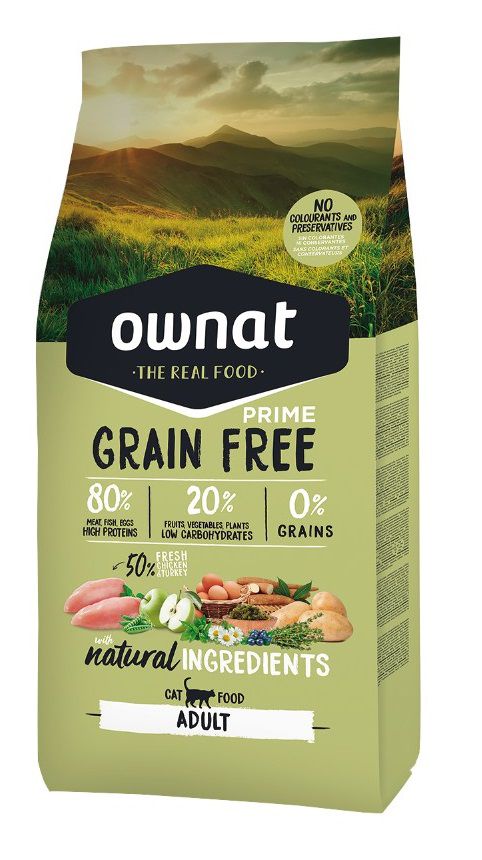 מזון גרין-פרי לחתול בוגר, עם 50% בשר טרי, עשיר באומגה, ללא דגנים וצבעים, תומך בעיכול קל, פרווה בריאה ואיכות חיים גבוהה