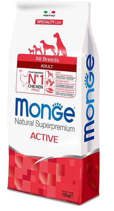 מונג' כלב בוגר אקטיב עוף 12 ק״ג Monge