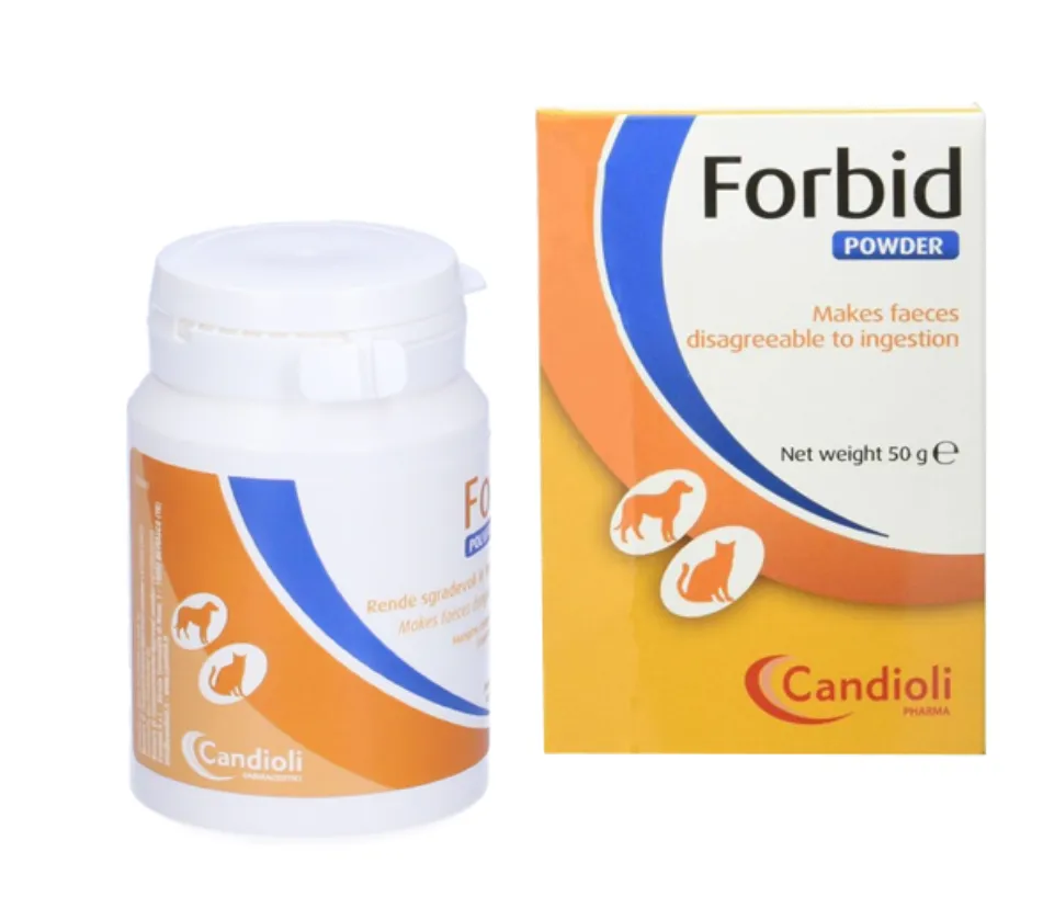 קופסת פורביד אבקה 50 גרם – תוסף מונע אכילת צואה בטעם לא נעים לכלבים וחתולים.