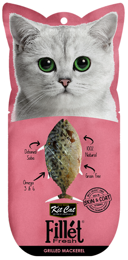 חטיף פילה מקרל טבעי ואיכותי לחתולים, ערכים תזונתיים מאוזנים, גריל עדין – גמול בריא וטעים לגורים ובוגרים.