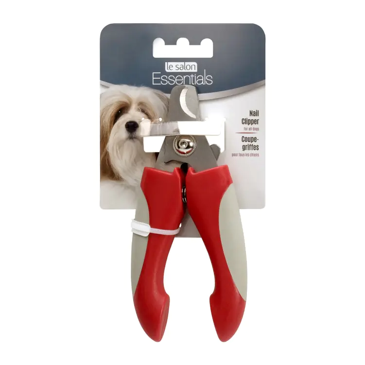 לה סלון Cutter אדום מקצועי לחיתוך ציפורניים לחיות מחמד, עם מגן בטיחות וידית ארגונומית.