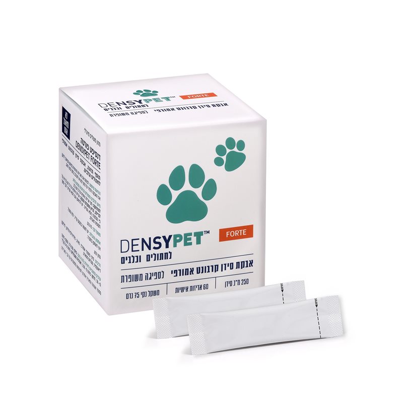 אריזת פחית של דנסיפט 60 שקיות אבקה לחתולים ולכלבים, תוסף סידן מתקדם לחיזוק העצמות והמפרקים.