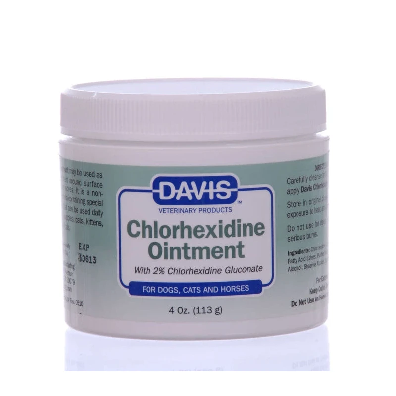 משחה אנטיספטית בטיפול מקומי לכלבים, חתולים וסוסים – באריזת 30 גרם עם חומר פעיל כלורהקסידין 2%.