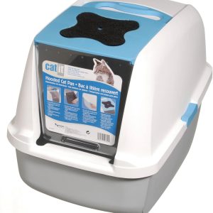 מערכת ניקוי היגיינית ארגונומית לחתול, עשויה פלסטיק עמיד, עם משטח רחב לניקוי נוח ויעיל.