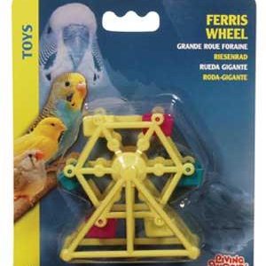 קרוסלת צעצוע תלויה לציפור – צעצוע סיבוב צבעוני עם פעמונים וחרוזים, מגרה טיפוס ופעילות מתמשכת.