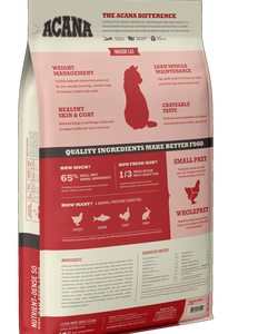 אקאנה אינדור לחתול 1.8 קג Acana גב אריזה