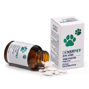 אריזת פחית של דנסיפט 60 טבליות לחתולים ולכלבים, תוסף סידן מתקדם לחיזוק העצמות והמפרקים.