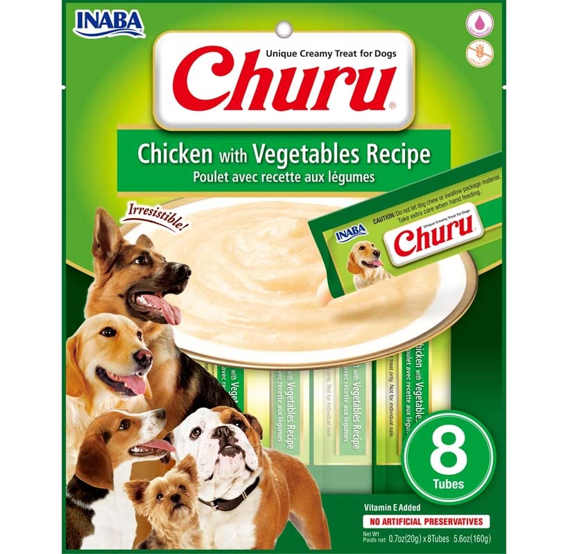 מעדן צ’ורו עוף עם ירקות לכלב, חטיף לח ומשלים לכלבים