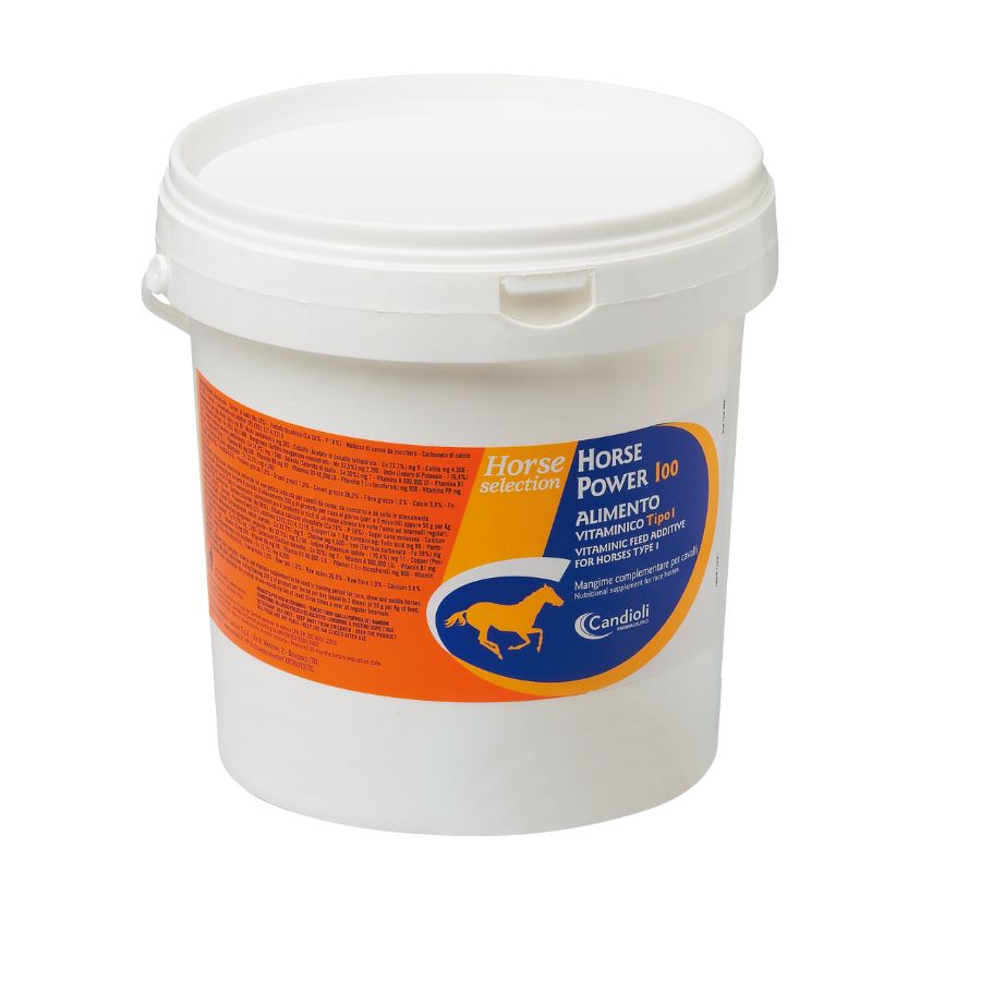 שקית 4 ק"ג של תוסף מזון הורס פוואר 100 לסוסים פעילים מבית Candioli