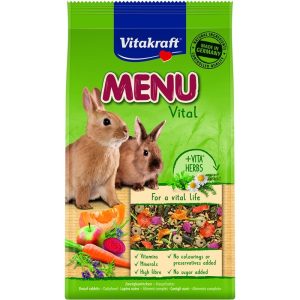 שקית מזון לארנבים של Vita Kraft – כופתיות עשירות בירקות, חציר וסיבים תזונתיים.