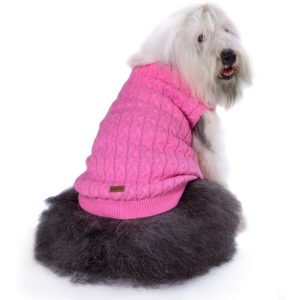 סוודר L צמות ורוד לכלב 20 Rebus