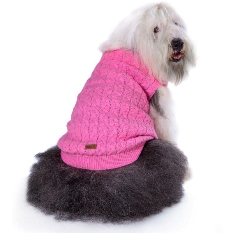 סוודר L צמות ורוד לכלב 20 Rebus