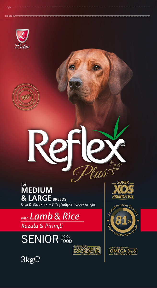 מזון יבש סופר פרימיום לכלבים בוגרים מגזע בינוני וגדול, עם כבש ואורז, תומך במפרקים, עיכול ומשקל תקין.