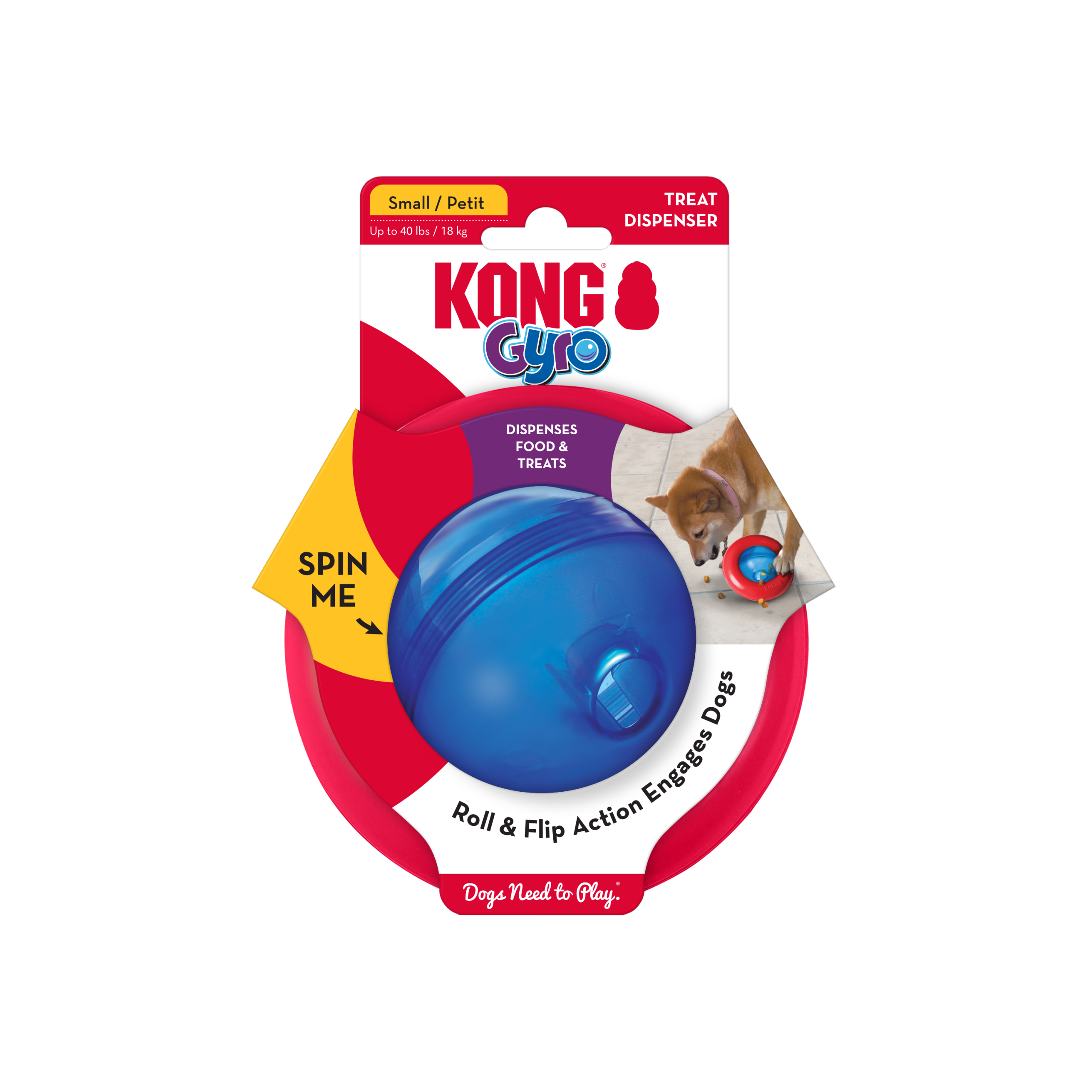 קונג גיירו – צעצוע חשיבה לכלב עם מילוי חטיפים