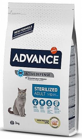 אדוונס סטרילייזד הודו לחתול 3 ק"ג Advance