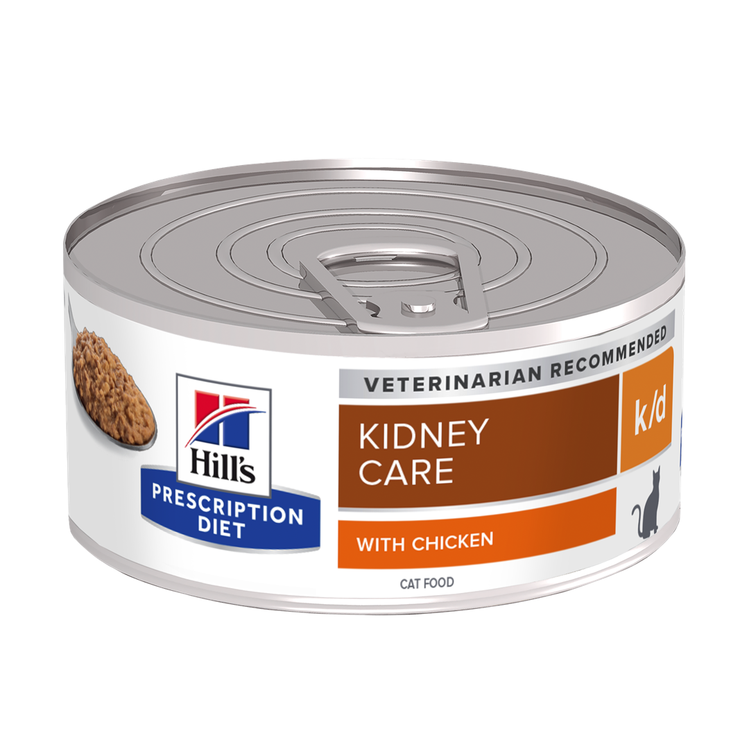 שימורי מזון רפואי רטוב לחתולים לתמיכה בתפקוד כליות.