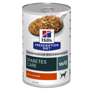 שימורים רפואיים לכלבים עם סוכרת, בעיות עיכול או עודף משקל, בטעם עוף עשיר ובמרקם רטוב