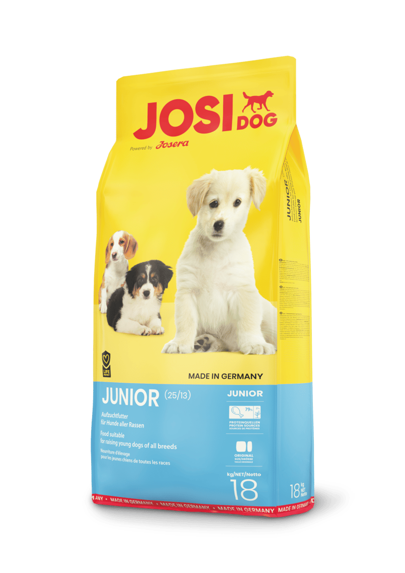 שק מזון יבש לגורי כלבים JosiDog Junior במשקל 18 ק"ג