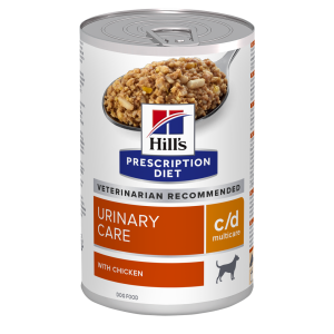 שימור רפואי רטוב לכלבים לתמיכה בדרכי השתן, פורמולה c/d של הילס.