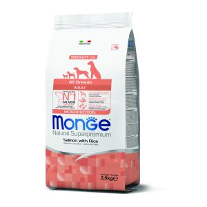 כלב בוגר סלמון ואורז 2.5 שק מזון יבש לכלבים בוגרים מכל הגזעים – סלמון ואורז