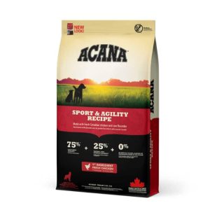 שק מזון יבש של חברת אקאנה לכלבי ספורט או עבודה במשקל של 17 קג