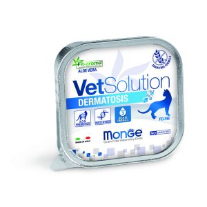 קופסת שימורים 100 ג׳ VetSolution Dermatosis לחתולים עם הדגשת תמיכה בעור ו-EPA/DHA