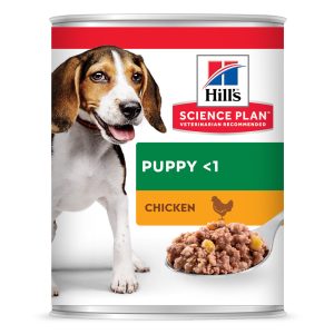 קופסת שימורים לגורי כלבים בטעם עוף.