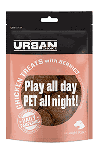 אורבן צויס חטיף עוף-עם-אוכמניות-וחמוציות90 גרם