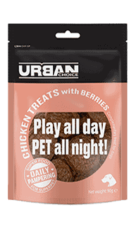 אורבן צויס חטיף עוף-עם-אוכמניות-וחמוציות90 גרם