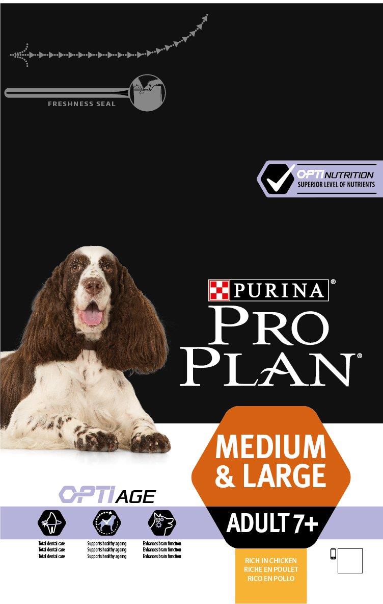 מזון יבש איכותי לכלבים מבוגרים מגזע בינוני וגדול, לתמיכה בבריאות הקוגניטיבית, המפרקים והמערכת החיסונית.