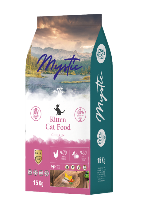 מזון יבש איכותי לגורי חתולים עם עוף טרי, ירקות ופירות, פרוביוטיקה וויטמינים לתמיכה בבריאות ובטעם עשיר.