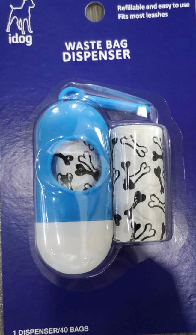 נרתיק ביצה iDog לנשיאת שקיות קקי עם גליל (150 שקיות) – קומפקטי, חמוד, קל לשימוש, להתקנה על רצועה.