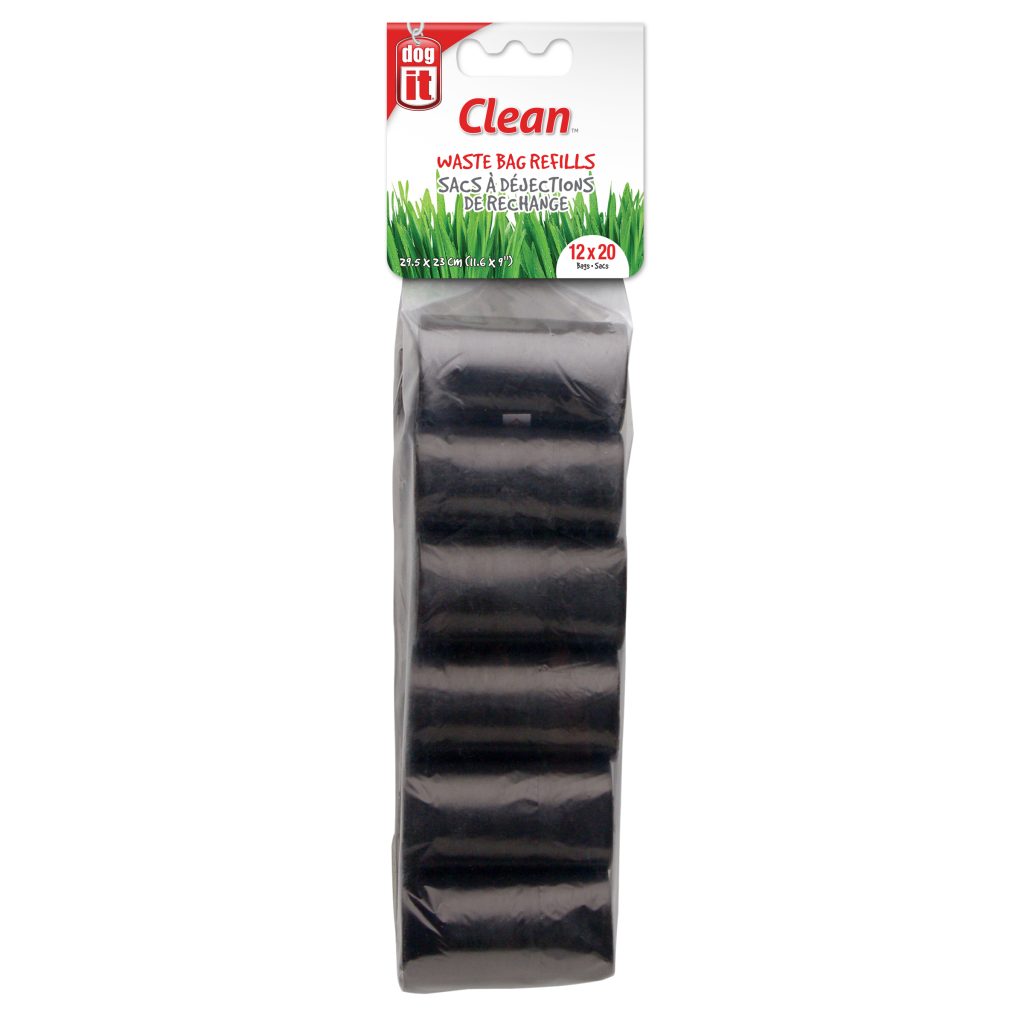 שקיות קקי Dog It שחורות – HDPE עמיד, אריזה 3×20 או 12×20, פרפורציה נוחה.