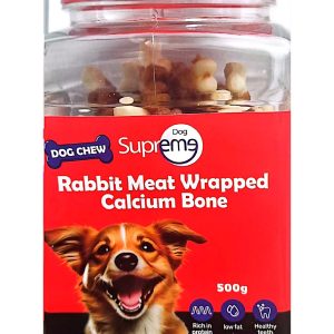 חטיף סופרים 500 עצם סידן מצופה בשר ארנב