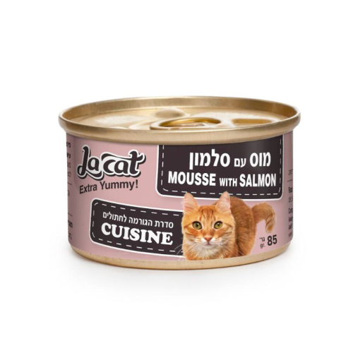 לה קט חטיף לחתול קוזין מוס סלמון 85 ג La cat