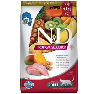 N&D חתול בוגר (טרופיקל) עוף 5 קג Natural&Delicious