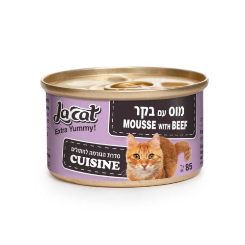 לה קט מעדן לחתול קוזין מוס בקר 85 ג La cat
