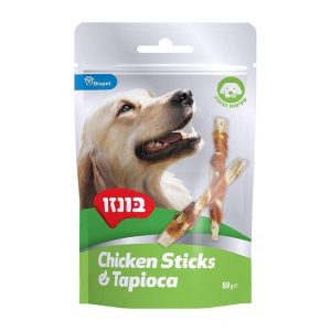 בונזו חטיף רצועות עוף טפיוקה 80 גרם