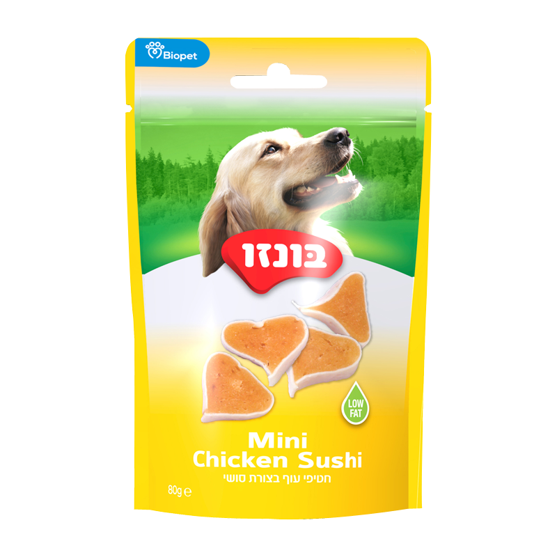 בונזו חטיף עוף בצורת סושי 80 ג