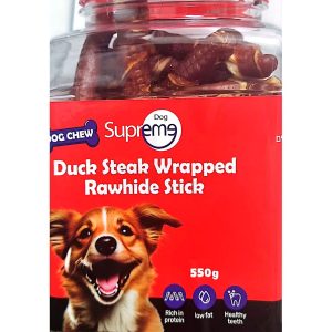 ביופט חטיף סופרים SUPREME עצם קשר מצופה ברווז 550 ג Biopet