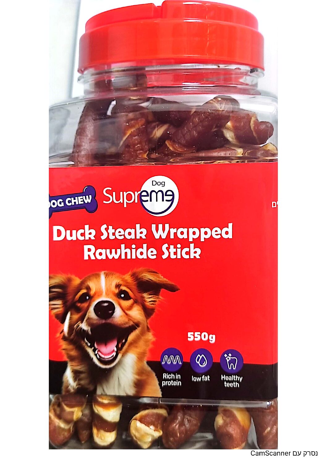 ביופט חטיף סופרים SUPREME עצם קשר מצופה ברווז 550 ג Biopet